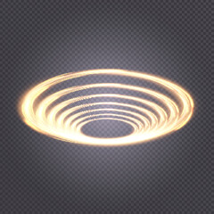 Poster - Glowing blurred circles in motion. The effect of vortex motion. Abstract rings of light energy. Vector PNG