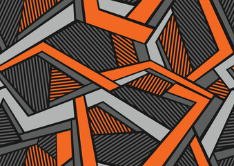 Abstract geometric seamless pattern with polygonal shapes. Modern digital sport camo texture ornament for fabric, fashion and vinyl wrap print. Vector background.