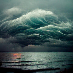 Canvas Print - storm over the sea