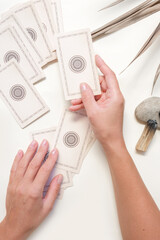 astrology. astrologer calculates natal chart and makes a forecast of fate.tarot cards, fortune telli