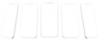 Stylized white Smartphone mockup isolated with transparent screen png in different viewing angles	
