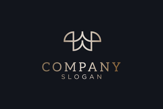 logo consisting of 2 letters w (ww logo) that forms a wing. the color of the silver logo is very elegant and luxurious. editable and easy to custom