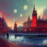 Fototapeta Londyn - Christmas eve in London