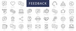 Feedback thin line Icons set. Feedback, Rating, Like, Dislike editable stroke icons. Vector