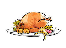 Roasted Turkey Illustration