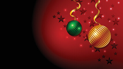 Wall Mural - Christmas background with shiny bulbs