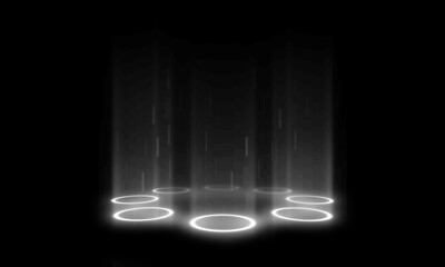 Wall Mural - magic fantasy portal. magic circle teleport podium with hologram effect. light effect technology.
