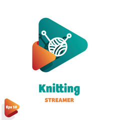 Wall Mural - Knitting Streamer Logo