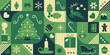 Christmas background with geometrical abstract holiday icons