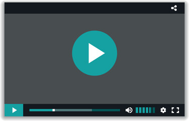 Poster - media player window. video screen interface mockup