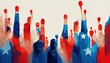 America, US, midterm, election celebration, graphic illustration, art