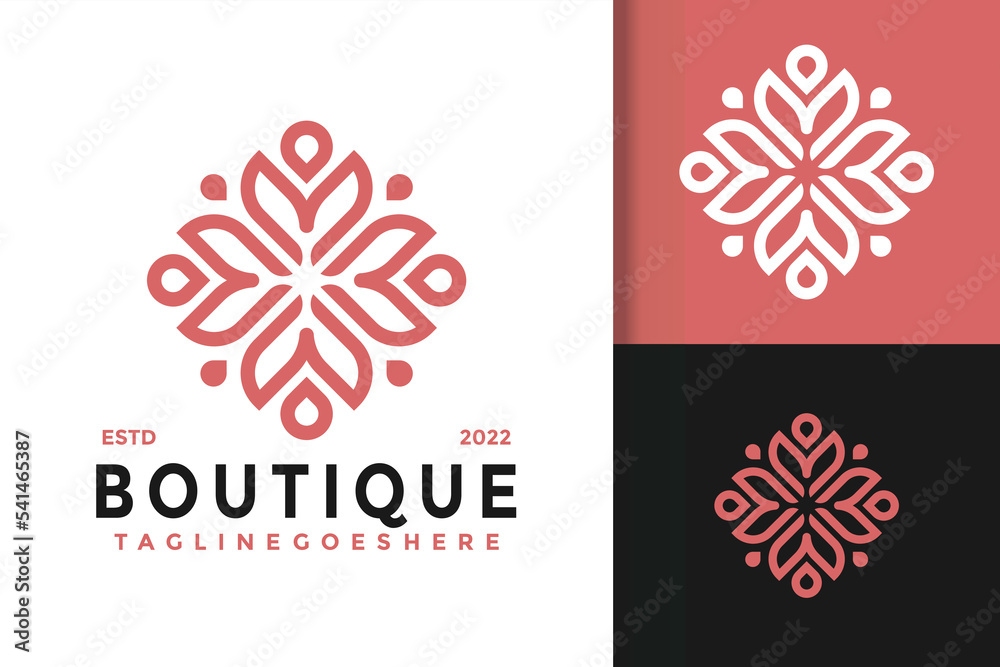 M Letter Boutique Ornament Logo Design, brand identity logos vector, modern logo, Logo Designs Vector Illustration Template