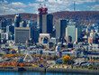View on Montreal Old Port and downtown building