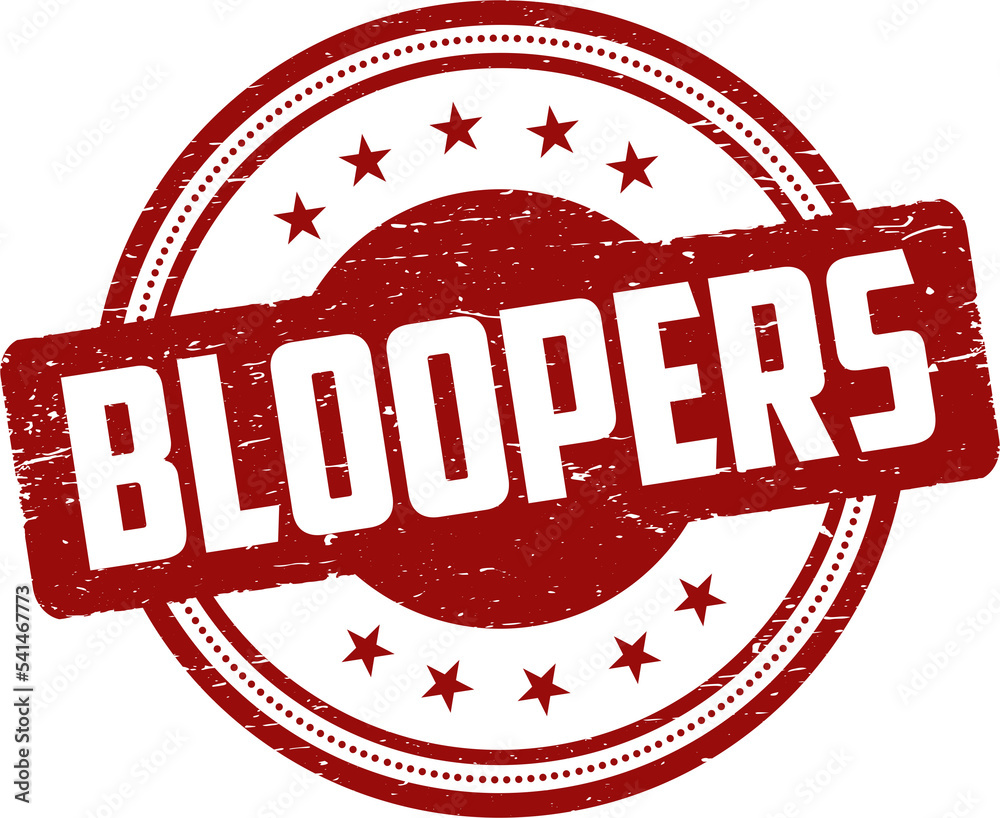 Bloopers stamp. Red round grunge Bloopers sign Stock Illustration ...