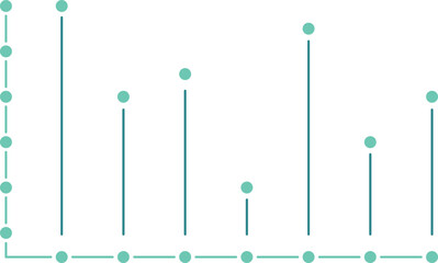 Canvas Print - Graph template. Column line chart. Data statistic