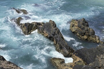 Waves Crashing into the Rocks