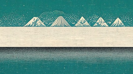 Linear green and white mountains, Japanese textures Japanese traditional graphics, contemporary art style, fine detailing, fluid liquid-like strikingly elegant, delicate, luxurious and dramatic design