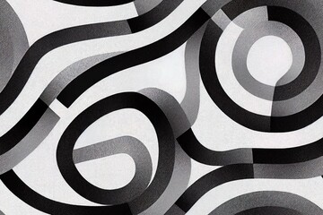 Poster - Set of 20 seamless monochrome organic rounded jumble maze lines patterns. Abstract backgrounds
