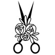 Scissors with flowers svg