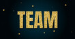 team in shiny golden color, stars design element and on dark background.