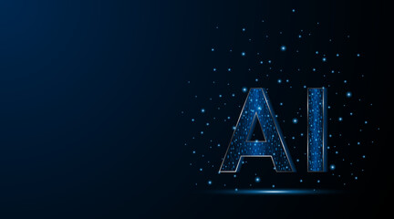Aufkleber - Abstract AI or artificial intelligence symbol. Modern futuristic AI technology circuit board concept.
