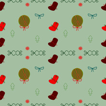 The Pattern Is Made Of Geometric Shapes Green Red Background Christmas	