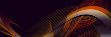 Abstract Black Background With Orange Lines
