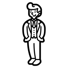 Sticker - groom line icon