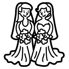 Sticker - couple line icon