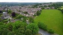Drone Flight Over Houses In Richmond Towards Castle
