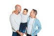 © Louis-Photo - Two man couple with adopted child on white background
