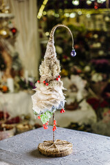 Poster - Christmas decoration with candle on the wooden table