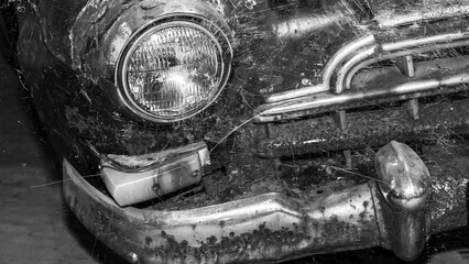 Aufkleber - retro car with flashing white scratches