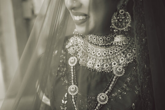 Muslim Bride In Red Wedding Dress