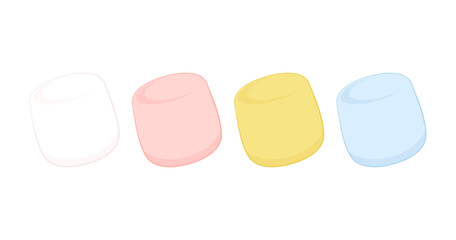 Set of marshmallows - pastel colored. Marshmallow cartoon vector. Marshmallow logo design.