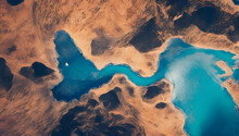 Satellite Image Of Earth With Clouds And A Desert Landscape