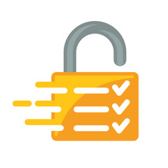 Illustration visual icon for successful unlock with quick question survey.