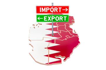 Poster - import and export in qatar concept, 3d rendering