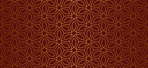 Wall Mural - Luxury floral seamless pattern. Abstract geometric background in minimalistic linear style. Stylish vector design.