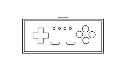 Poster - Old retro vintage hipster joystick with buttons for game video console for gamers from 70s, 80s, 90s. Black and white icon. Vector illustration