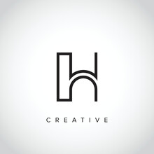 Simple Monogram Letter Initial Based H Vector Logo Design