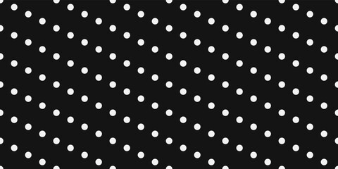 Aufkleber - Dots running diagonally are seamlessly connected into a texture pattern. White dots on a black background.