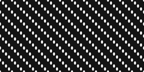 Aufkleber - Dots running diagonally are seamlessly connected into a texture pattern. White dots on a black background. Suitable for print and surface decoration.