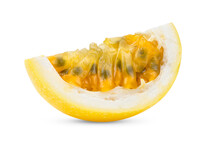 Slice Yellow Passion Fruit Isolated On Transparent Png