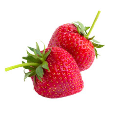 Wall Mural - ripe red strawberry fruits isolated on a transparent background