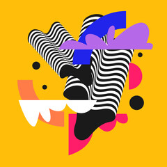 Poster - Composition with geometric shapes. Abstract background for design. Trendy stylish graphics