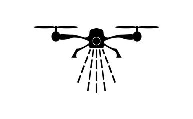 drone spraying icon on white background