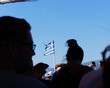 wakacje w Grecji, tło urlopowe, czas relaksu zwiedzanie flaga grecka