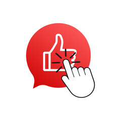 Aufkleber - Like. Thumb up symbol, finger up. Vector stock illustration