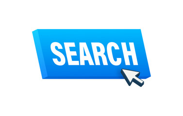 Aufkleber - Search button and click, search Bar for browser. Vector stock illustration